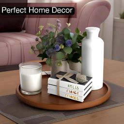Round Wood Tray for Coffee Table, Small Wooden Serving Tray, Decorative Trays Tray-14