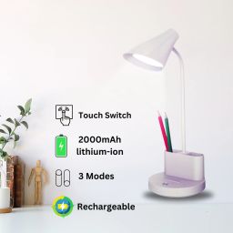 devicehub Modern LED Lamp with Touch Control & Rechargeable - Study Lamp image 2