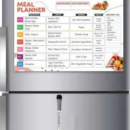 Magnetic White Board Sheet For Refrigerator Metal Surface Includes 1 Marker Fridge Magnet Pack of 1-picture-2