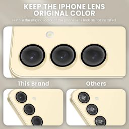 Gadget Glow Back Camera Lens Ring Guard Protector for Samsung Galaxy S24 5G, Samsung S24 5G, S24, Yellow Camera Ring Protector image 2