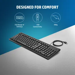 HP 100 Wired USB Standard Desktop Keyboard Compatible with Desktop, Laptop, Mac image 2