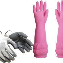 Long Hand Rubber Gloves for Cleaning, Gardening, Anti Cut & Heat Resistant S4 Running Gloves-39