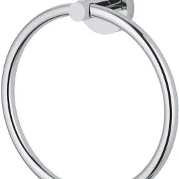 Hand Towel Holder Ring for Bathroom Kitchen, Round, Wall Mounted, Silver Rustproof, Polished, Fittings Included (Screws and Plastic Plugs)_Pack of 1 SILVER Towel Holder-image-72
