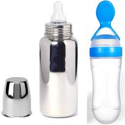 Stainless Steel Baby Feeding Bottle for Kids Steel Feeding Bottle- Food Grade Plastic, Silicone-38