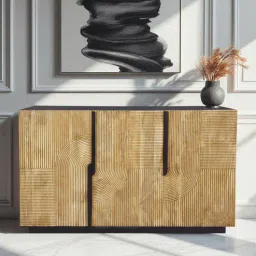 bohemiana from pepperfry Addonizio Mango Wood 3 Door Sideboard In Dual Tone Finish-picture-1