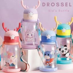 Kids Water Bottle Sipper water Bottle leakproof child Cartoon Bottle with straw-image-29