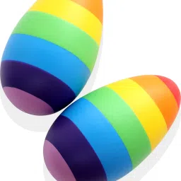 Rainbow Wooden Egg Shaker -Set of 2 (0+ Years)-1