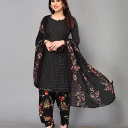 Unstitched Crepe Salwar Suit Material Solid, Floral Print, Printed, Geometric Print-image-95