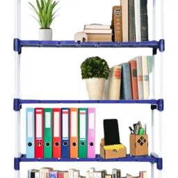 Bookcase 5-Tier Books Storage Organizer Open Display for Home, Office, Library Metal Open Book Shelf-picture-14