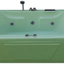 Intimate 6 Feet Acrylic with Jacuzzi Massage, Back Massager and Filler System - Green Free-standing Bathtub-image-6