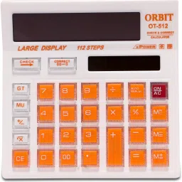 adoere OT-512 WTC Calculator Dual Power, 12 Digit,Check & Correct,Mirror Button- Orange OT-512 WTC Calculator Dual Power, 12 Digit,Check & Correct,Mirror Button- Orange Basic Calculator image 2