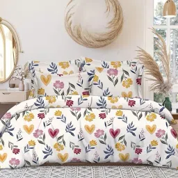 160 TC Cotton Blend Double Floral Flat Bedsheet-image-47