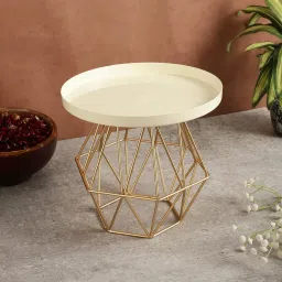 decorcave Elegant Marble Cake Stand with Gold Geometric Base Iron Cake Server image 5