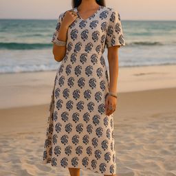 dressberry Women Fit and Flare White Knee Length Dress-picture-41