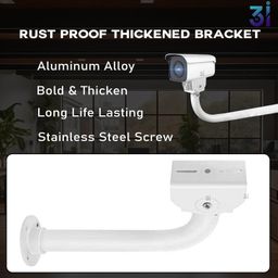 3rd i J-Type Wall & Ceiling Mounting Bracket 25 Cm CCTV Bullet & Dome Camera, 90 Degree Tilt Adjustable for Indoor & Outdoor Usage, Compatible with 1MP to 12MP Resolution Camera image 2