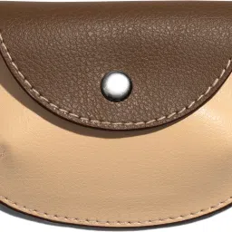 DailyObjects Pellet Cable/Coin Wallet | Leather Wallet/Cable Holder | Snap Closure - Brown Earphone Cable Organizer-image-8