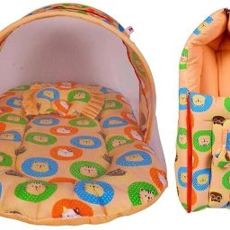 Cotton Infants New Born Baby Care Essential Bedding Set Combo Mosquito Net-image-77