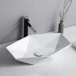 Premium Quality Diamond Shape Ceramic Wash Basin Counter Top Wash Basin. Table Top Basin-image-32