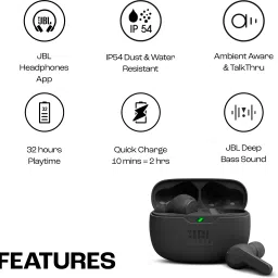 jbl Wave Beam TWS, 32Hr Playtime, IP54, Smart Ambient & TalkThru Mode, App Bluetooth Headset image 3