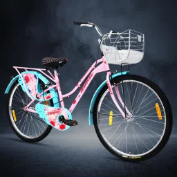 MAGNA 26T Cyclefor Girls & Women with Carrier and Front Basket & Side Dash Guard 26 T (inch) Road Cycle-image-31