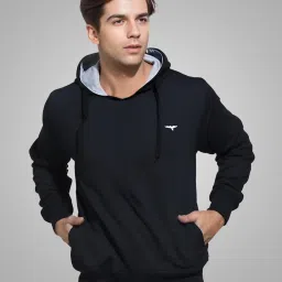 Men Full Sleeve Solid Hooded Sweatshirt-image-11