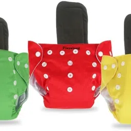 Baby Reusable Cloth diapers + Insert Pad, Adjustable, 3M-3Y Pack of 3-18