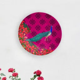 quirk india Pink Indian Peacock Ceramic Decorative Wall Plate-picture-31