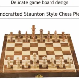 Wooden Hand Crafted Foldable Chessboard Game(Non Magnetic) 14inch 6 cm Chess Board-picture-15