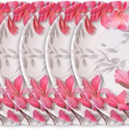 Melamin Royal Lehar 101 Pink Flower Printed Dinner Set-image-72