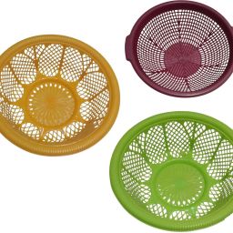 Plastic Stoarge Basket pack of 3 Multicolor Plastic_Mk12 Storage Basket-image-54