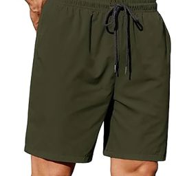 Solid Men Green Regular Shorts-image-7