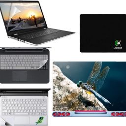 SDM 5in1 Combo of Premium Quality, HD, UV Printed, Protected, Bubble Free, Scratchproof, Washable, Easy to Install Laptop Skin/Sticker/Vinyl/Cover for 15.6 inches on 3M Vinyl with Screen Guard and Key Protector, pelmrest skin, gaming mouse-pad (natural images for brain relaxation at working time) Combo Set 169 Combo Set-image-83