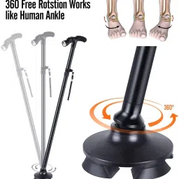 Trusty Cane Sturdy Folding Cane, Walking Stick with Built- in Led Light & Pivots-image-6