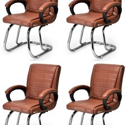 Comfort Oasis chair Modern Visitor Chair without wheel for Home or Office Leatherette Office Arm Chair-image-13