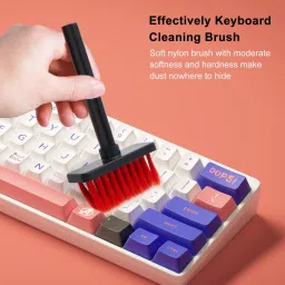 ELECTRO WOLF 5 in 1 Cleaning Brush Tool Kit - Corner Gap Duster Key-Cap Puller (Black/Red) for Computers, Gaming, Laptops, Mobiles image 5