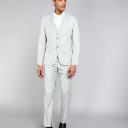 Men Three Piece Suit Textured Suit-image-94