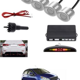 4Silver Parking Sensor With LED Display Increased Safety For Car-299 Universal 4 Silver Reverse Parking Sensor With LED Display For Cars-299 Parking Sensor-image-75