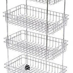 Stainless Steel 4 Layer Onion Potato Stand for Kitchen Fruit Vegetable Stand Storage Trolley Steel Kitchen Trolley-image-87