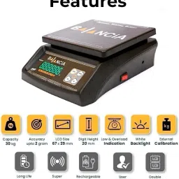 Nac Global weight machine with 30kg to 1gm & double display Weighing Scale image 3