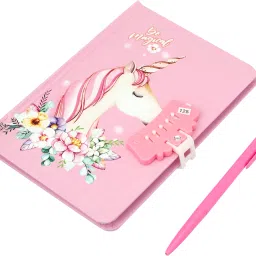 technochitra Unicorn Password Lock Diary for Girls A5 Notebook Single 80 Pages image 3