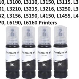 Cromprint Refill Ink for epson 001 , 003 , L3200 , L3210 , L3211 , L3215,L3216,L3250,L3252 Black Ink Bottle-25