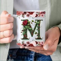 Birthday Anniversary Gift Alphabet Letter M Printed Ceramic Coffee/Milk Ceramic Coffee Mug-image-60