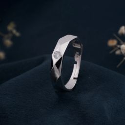 Zalkari Pure 925 Men's ring White Gold Plated Sterling Silver Cubic Zirconia Rhodium Plated Ring-image-47