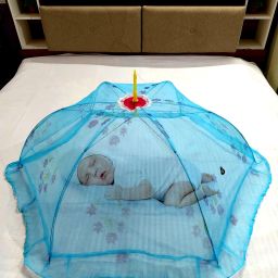 twinkle care Polyester Infants Printed Fancy 6 Stick Round Shape Baby Mosquito Net 0 TO 2 Years Mosquito Net image 2