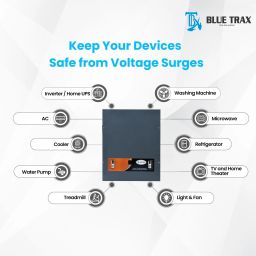 blue trax Digital Mainline Hanging Home Multipurpose Use 10 KVA Heavy-Duty 8000W, 90-280V Voltage Stabilizer image 2