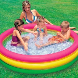 mira farmcraft 3ft (86L x 86W x 25H) Cm Foldable Circular Kiddie Pool With Air Inflation Pump Inflatable Swimming Pool image 4