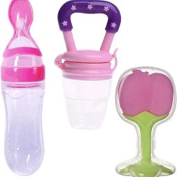 Combo of Food Feeder & Baby Fruit Nibbler & Silicone Teether for 3 -24 M Baby - silicone-28