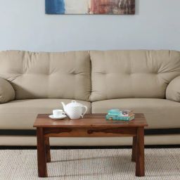 woodsworth from pepperfry Eva Sheesham Wood Coffee Table In Rustic Teak Finish-picture-3