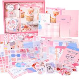 346pcs Journal Sweet Pink Kit Vintage Scrapbook Stickers Pack for Art Journaling Theme, Scrapbook Kit-25