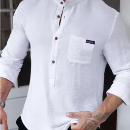 Men Solid Cotton Blend Straight Kurta-picture-11